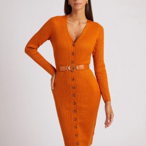 VESTIDO GUESS NARANJA TALLA. S