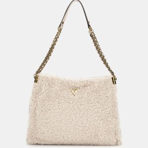 Shopper maranta de pelo sintético