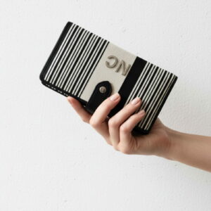 Billetero tejido líneas B&W Noco