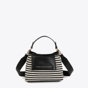 Bandolera tejido rayas y efecto piel lola casademunt